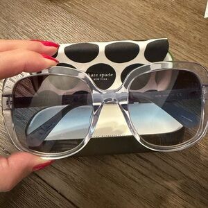 Kate Spade Blue Gradient Sunglasses 💙 Clear Frame | Like New w/ Case